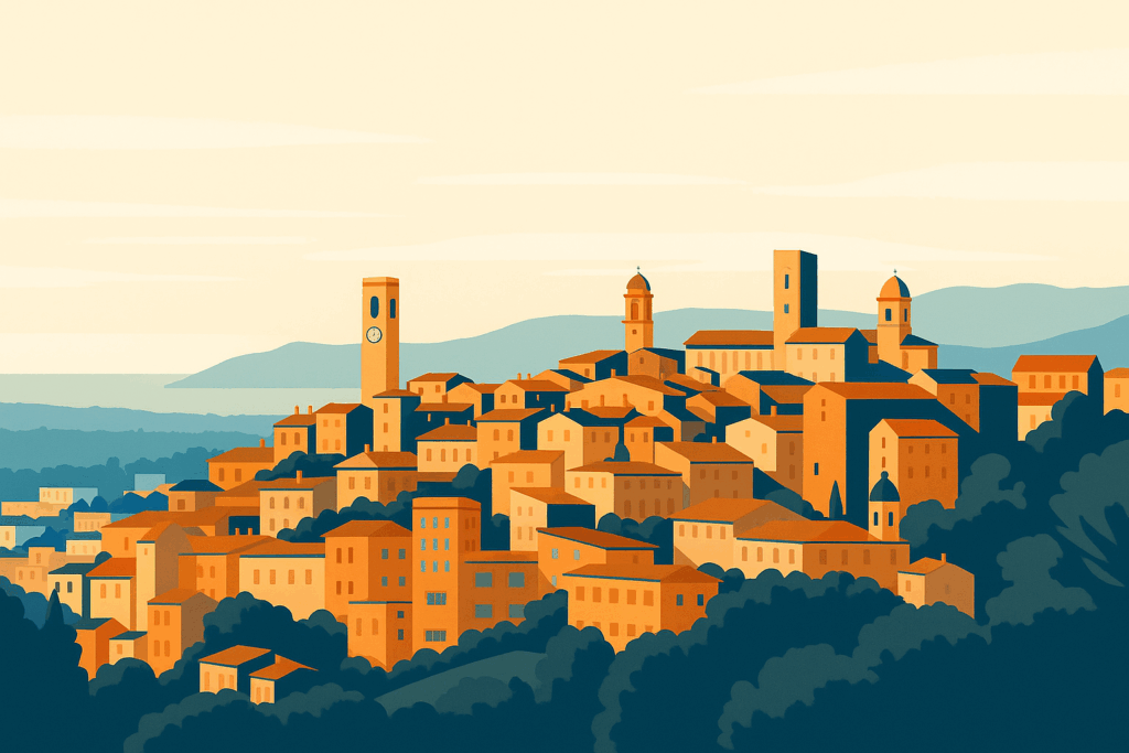 Illustration de Grasse avec vue sur la ville
